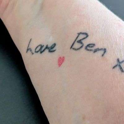 Tattoo saying Love Ben